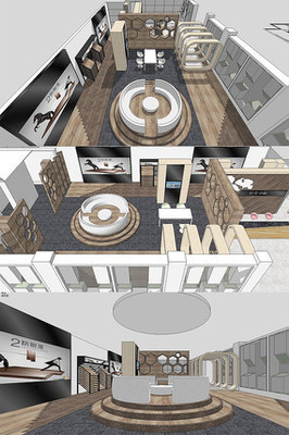 地板店设计三维模型3ds配CAD